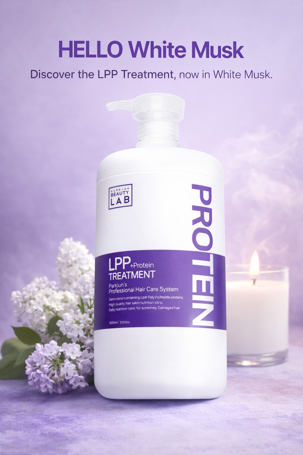 Park Jun Beautylab Protein LPP Treatment White Musk, Salon Repair Care 1000ml Family Jumbo Size