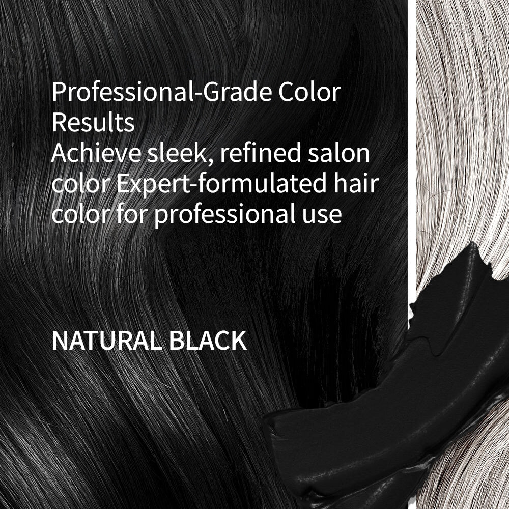 Premium Salon Gray Coverage Hair Color – 300ml Large Size Natural Black